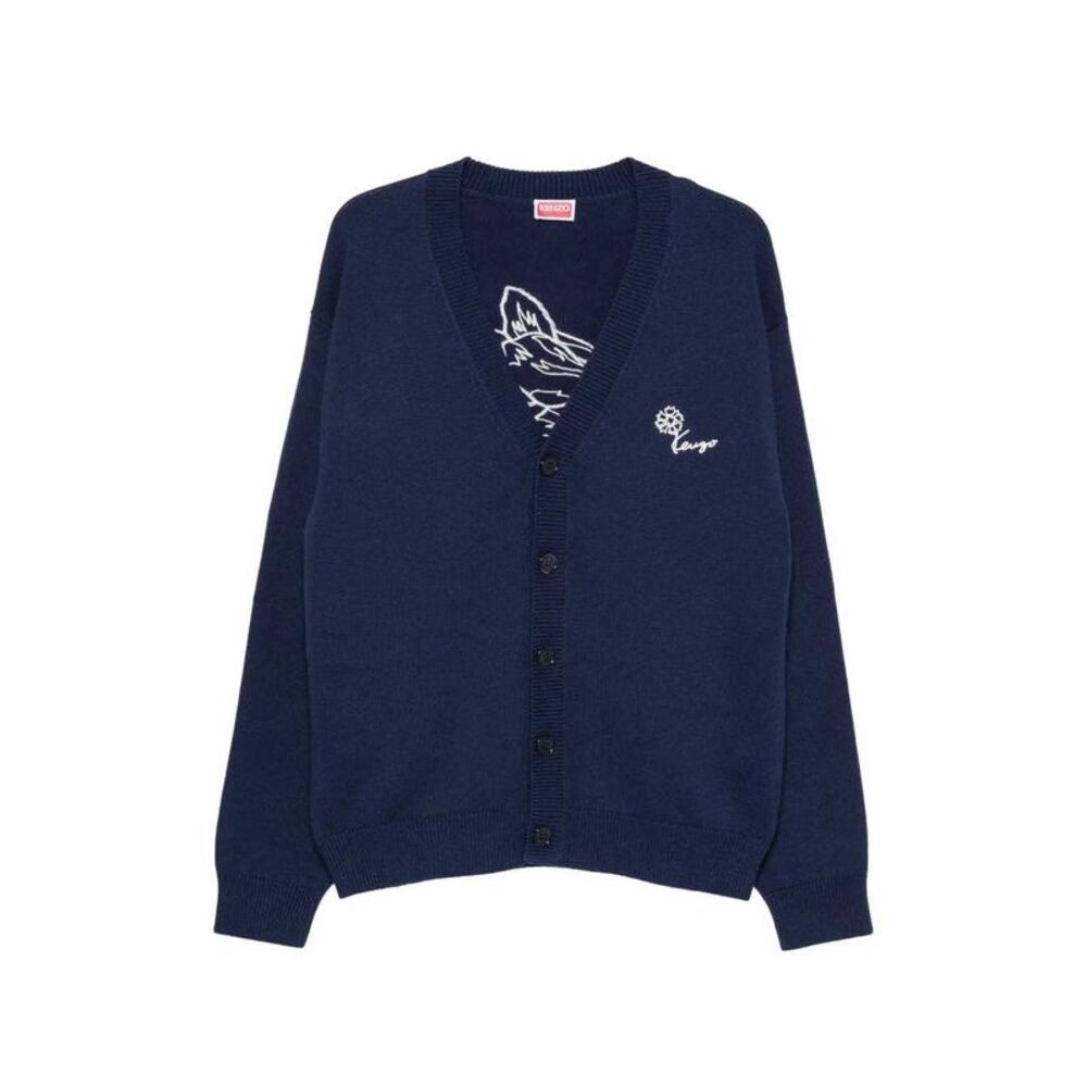 Kenzo Men Floral-Embroidered Cardigan